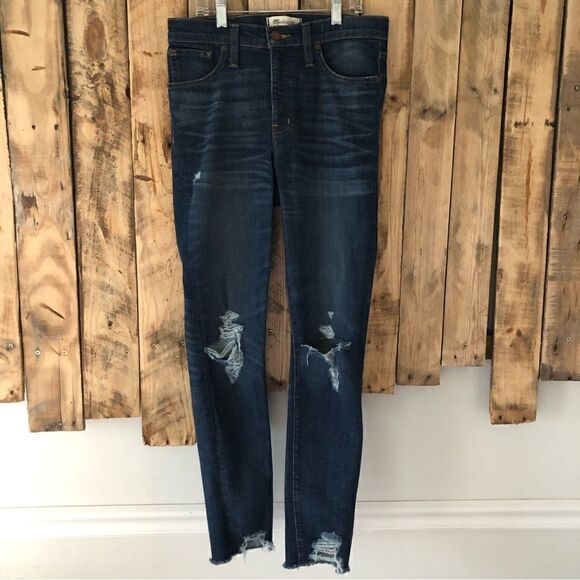 Madewell 9" High-Rise Skinny Jeans: Destructed Edition Size 27 - Picture 2 of 14